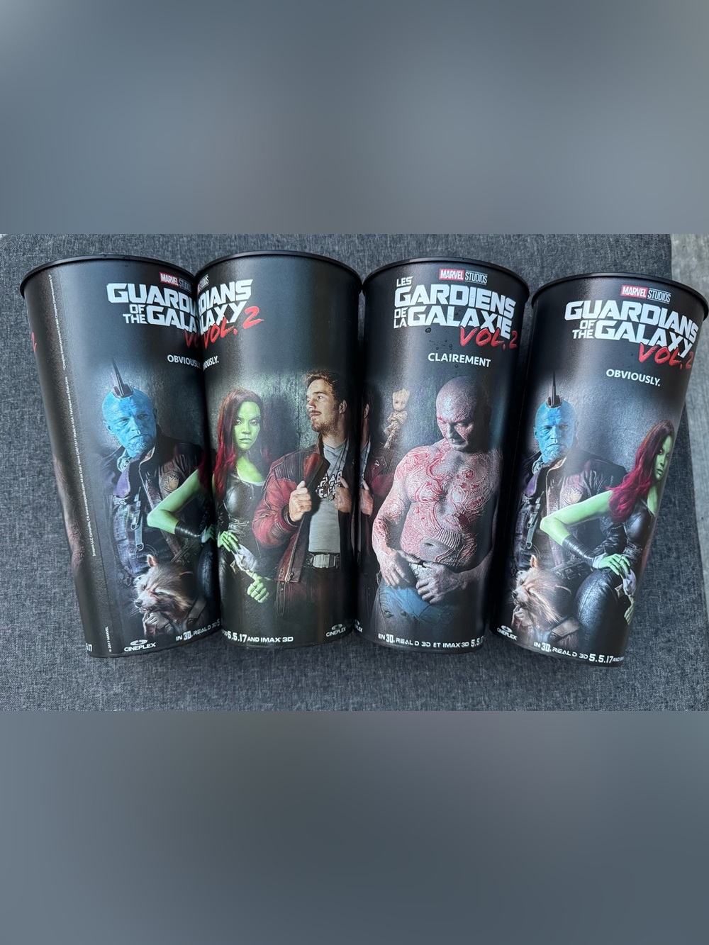 🥤Guardians of the Galaxy - Volume 2 Cineplex Collector’s Cups - Set of 4🥤